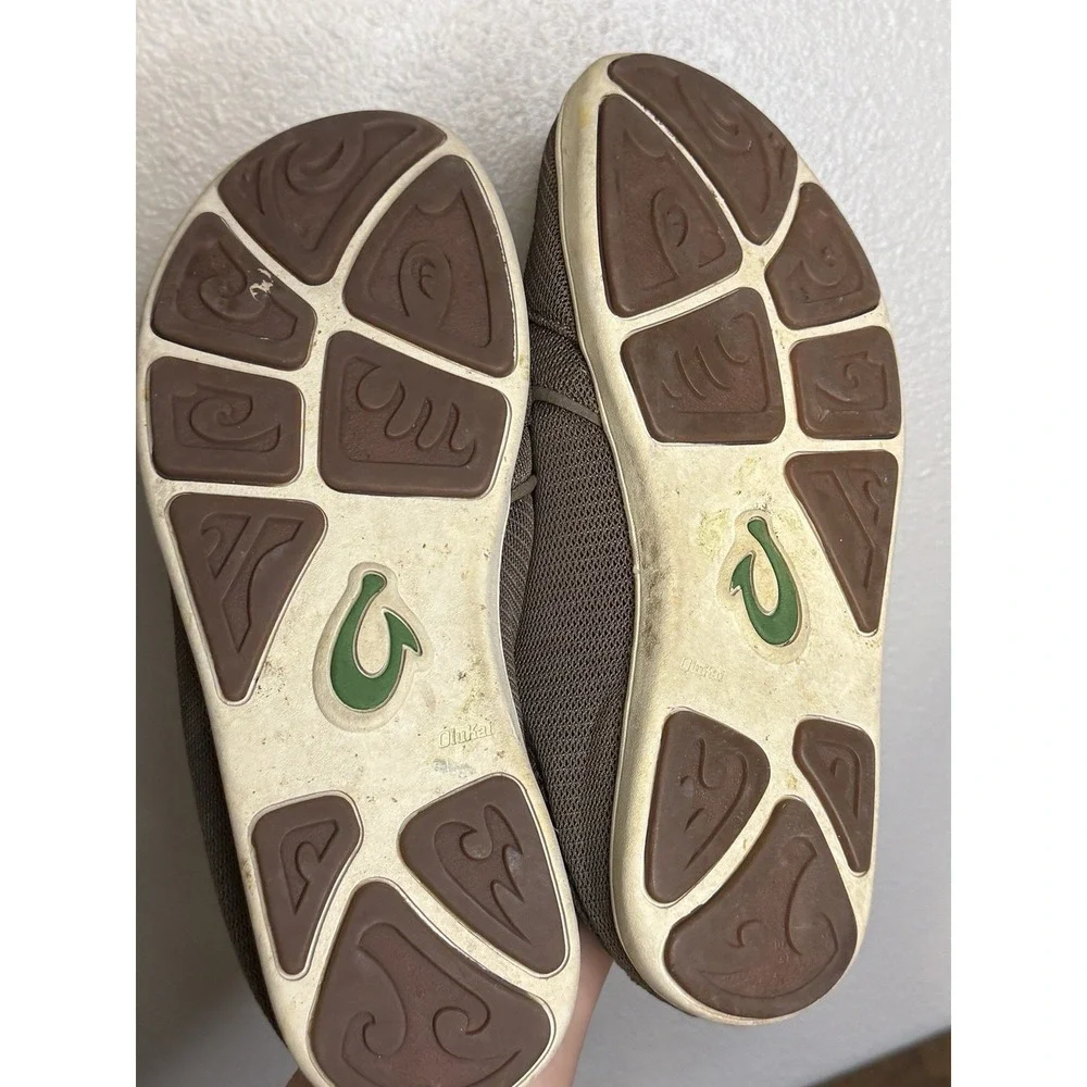 Olukai Nohea Mesh Loafers Men's 10‎ Mustang/Lime Peel Casual Slip On Shoes